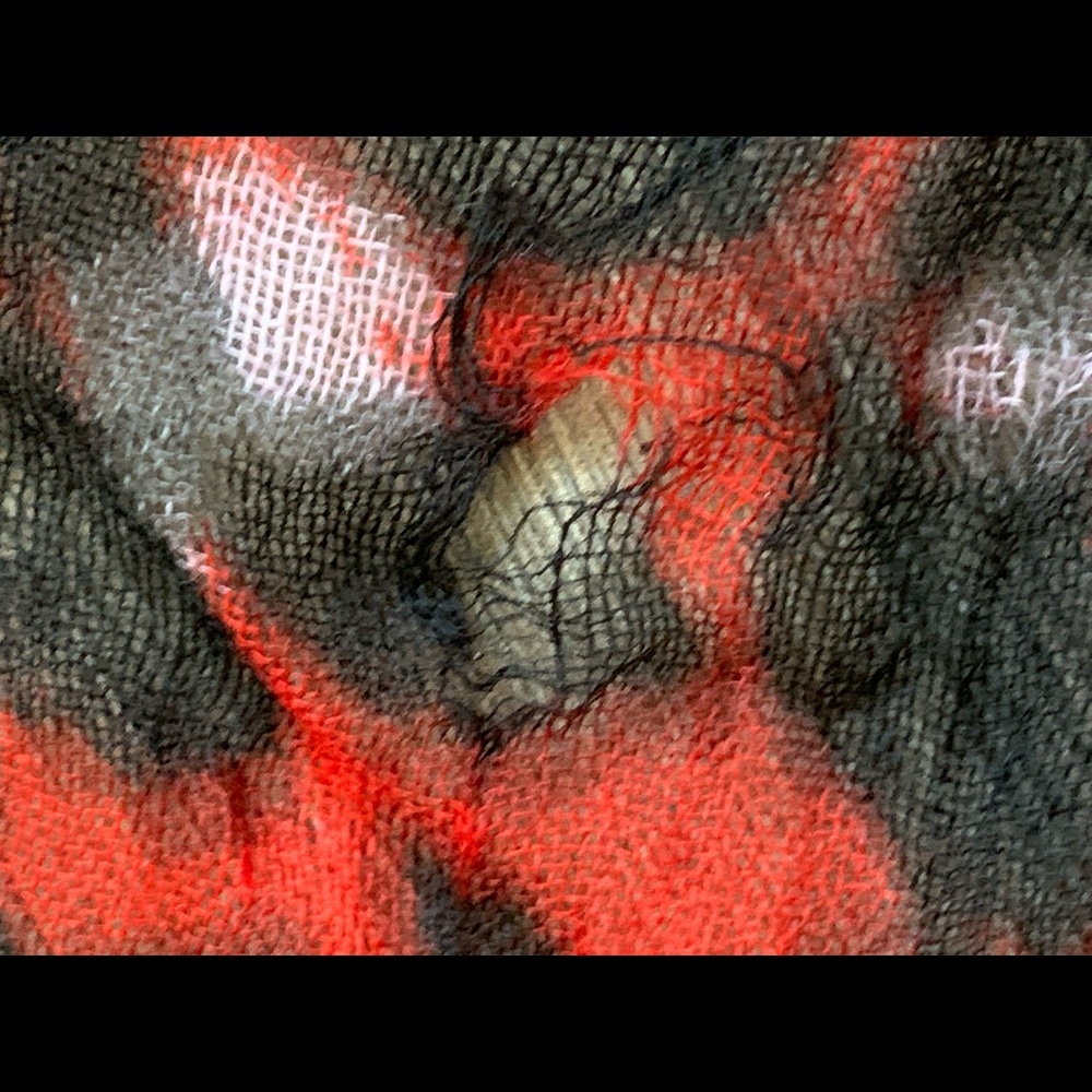 Leopard Print Red Scarf - Picture 5 of 6